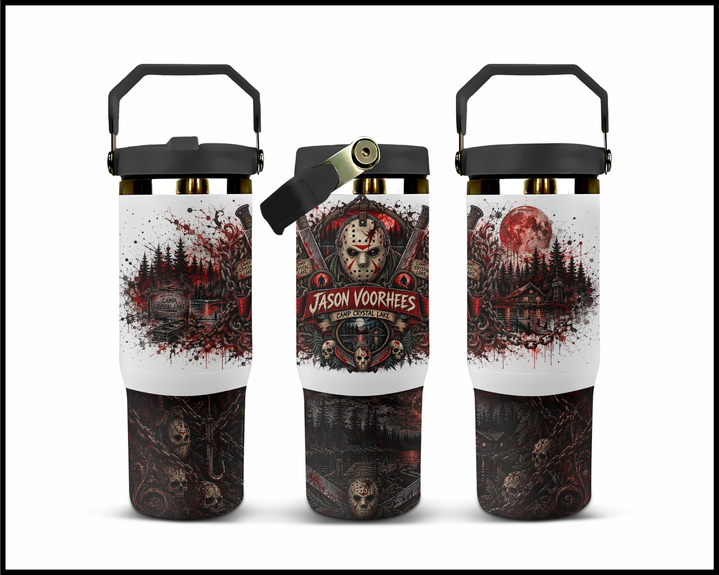Sinister Sips - Jason Voorhees Big Guzzler Stainless Steel Tumbler (1082)