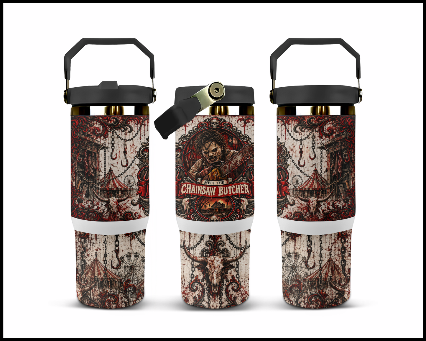 Sinister Sips - Leatherface Big Guzzler Stainless Steel Tumbler (1086)