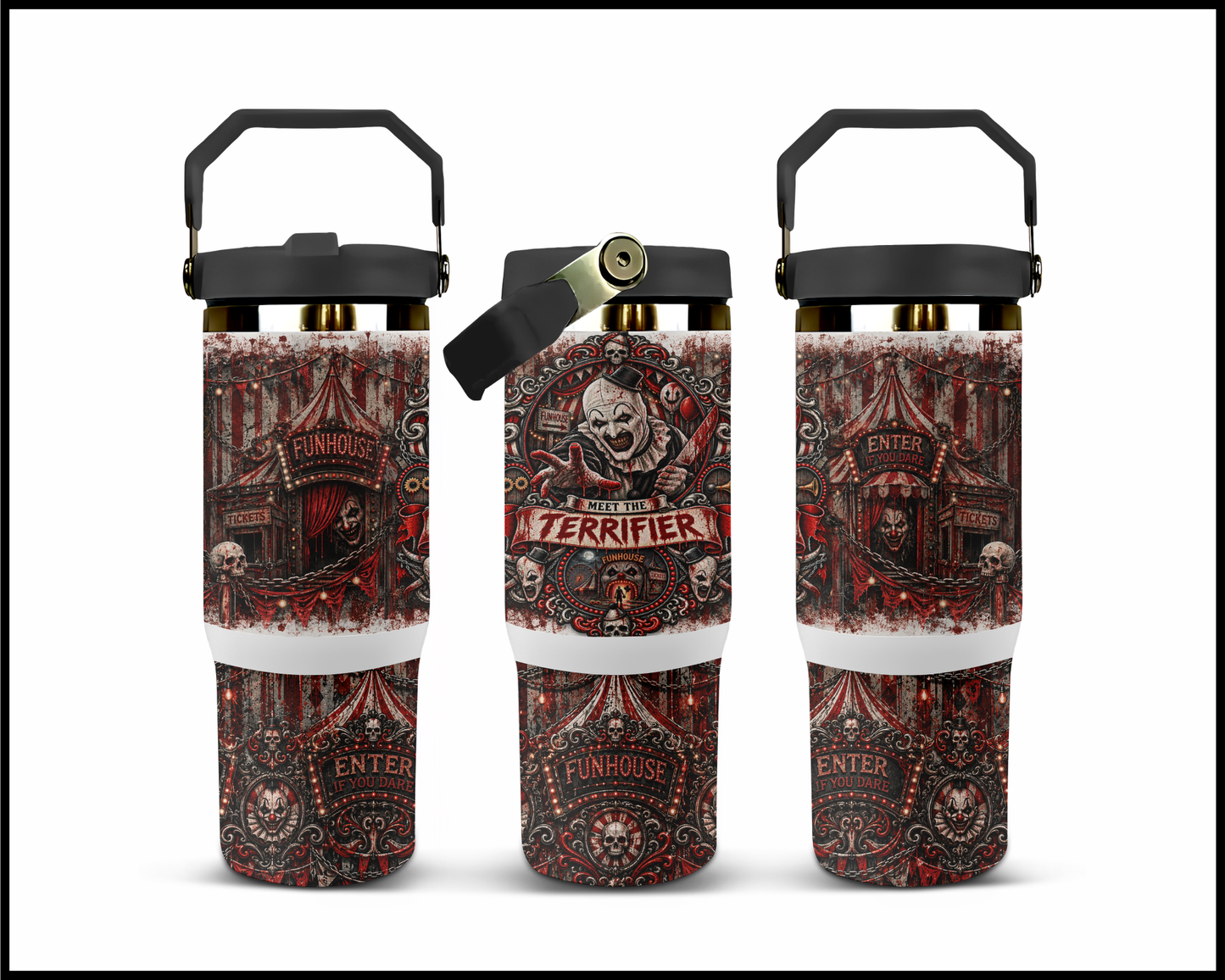 Sinister Sips - Art the Clown Big Guzzler Stainless Steel Tumbler (1087)