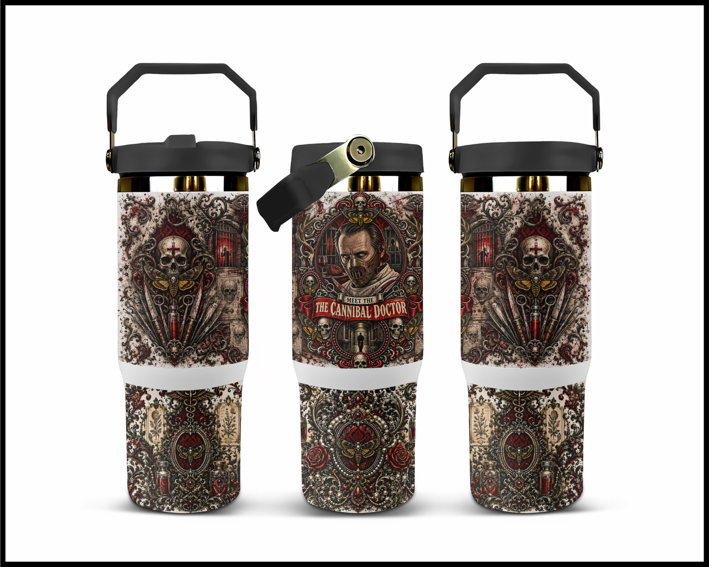 Sinister Sips - Dr. Hannibal Lecter Big Guzzler Stainless Steel Tumbler (1089)