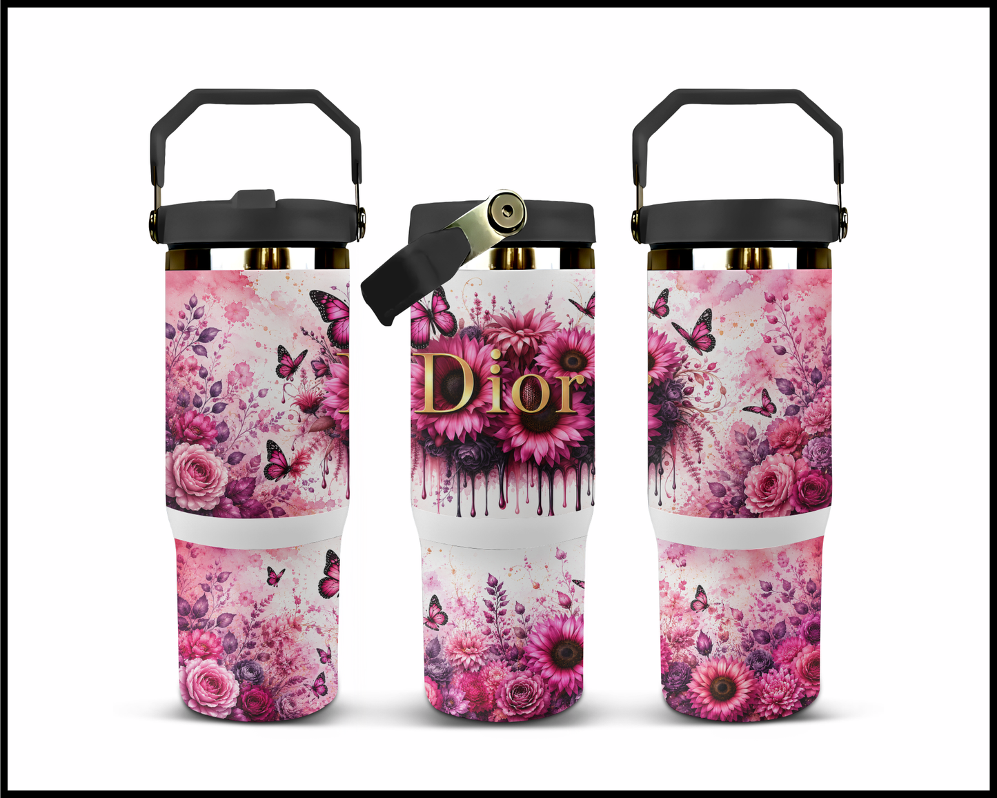 Brand Inspired Floral Blast Big Guzzler Stainless Steel Tumbler (1142)
