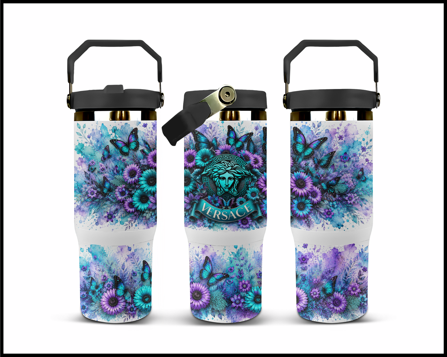 Brand Inspired Floral Blast Big Guzzler Stainless Steel Tumbler (1143)