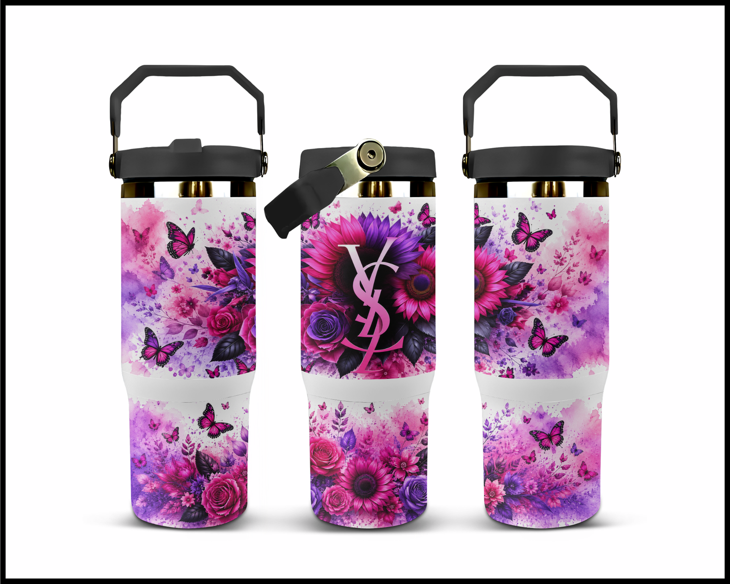 Brand Inspired Floral Blast Big Guzzler Stainless Steel Tumbler (1151)
