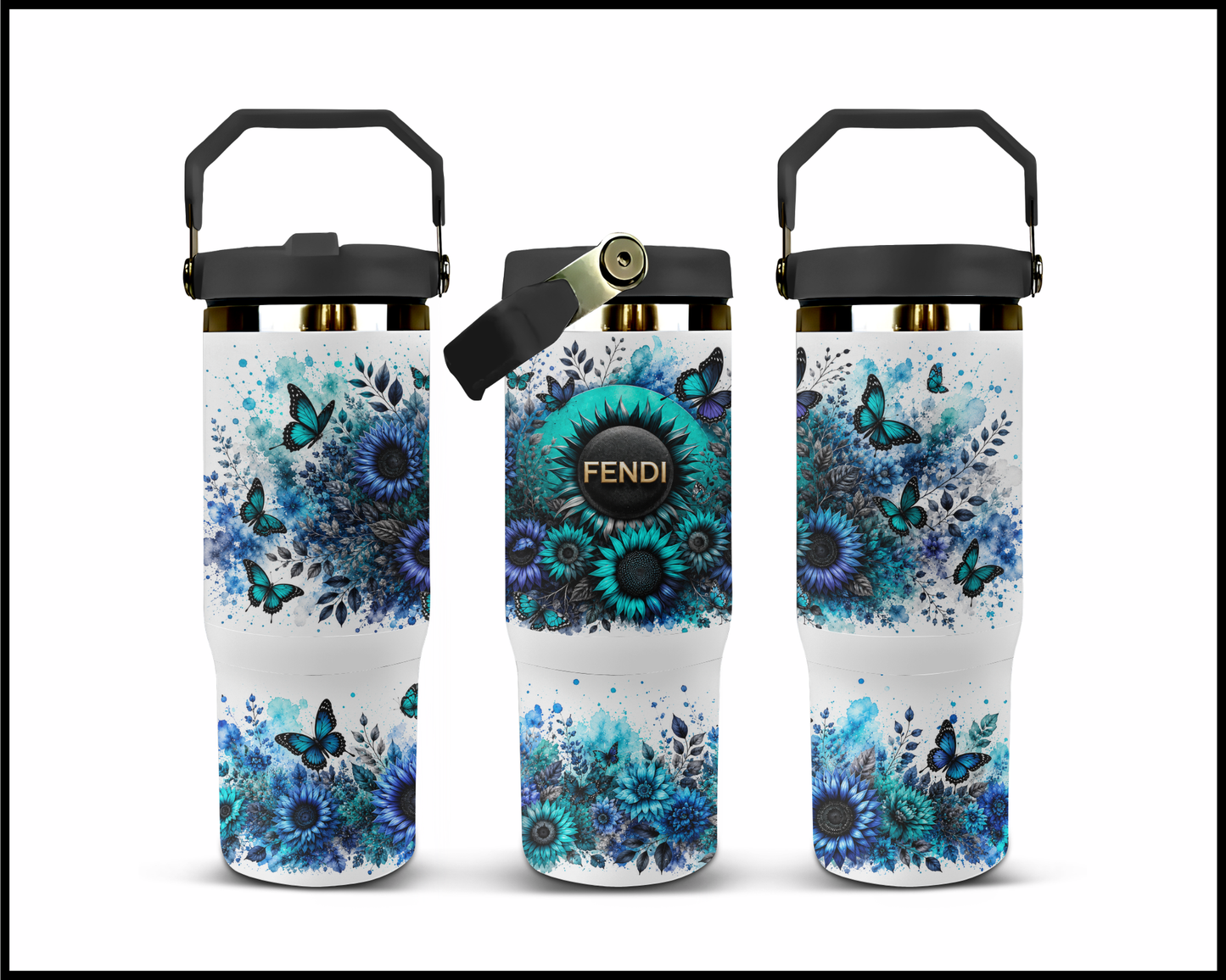 Brand Inspired Floral Blast Big Guzzler Stainless Steel Tumbler (1156)