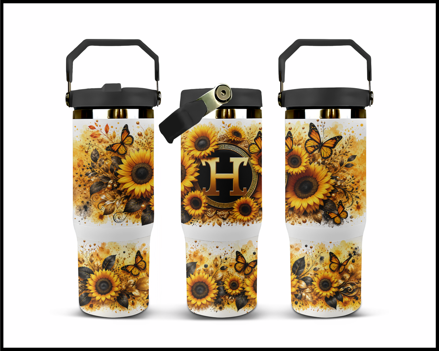 Brand Inspired Floral Blast Big Guzzler Stainless Steel Tumbler (1159)