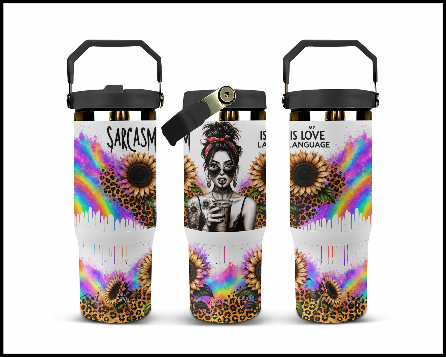 Sarcasm Is My Love Language Big Guzzler Stainless Steel Tumbler (1204)