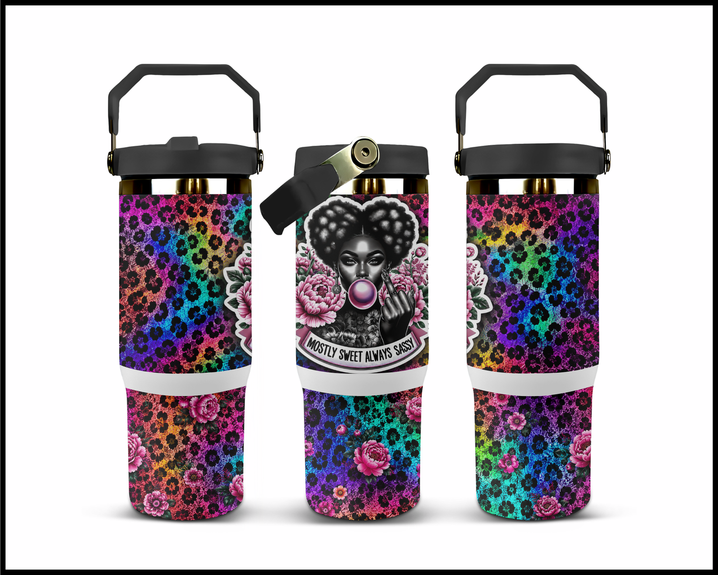 Mostly Sweet Always Sassy Big Guzzler Stainless Steel Tumbler (1209)