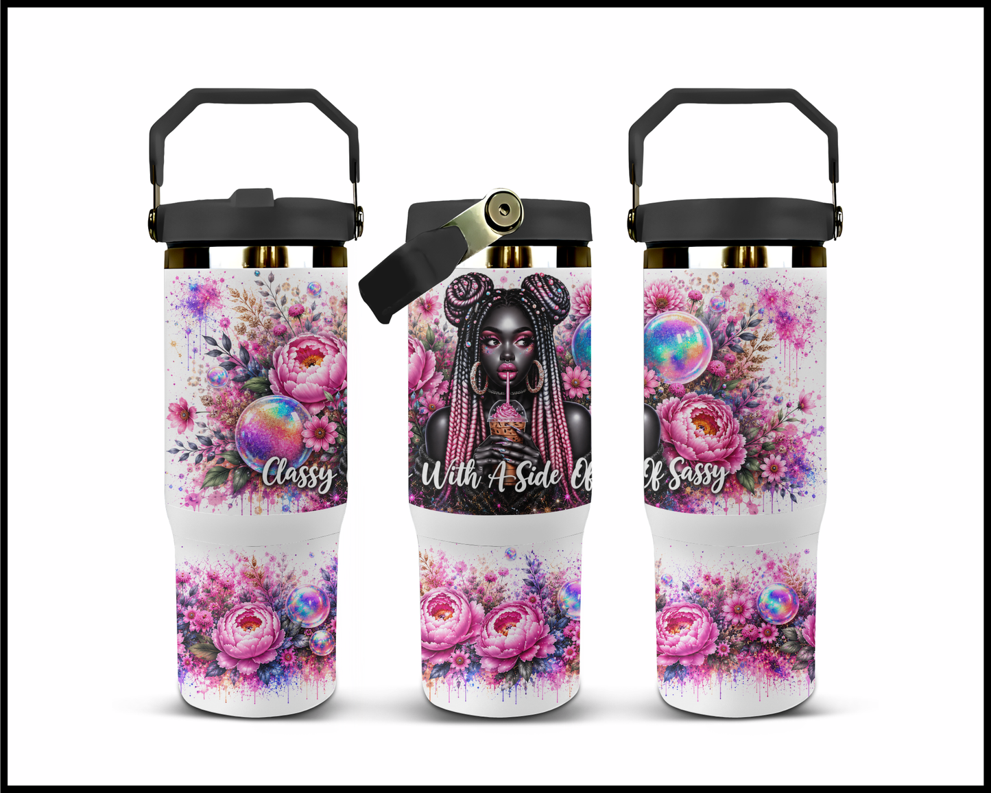 Classy With A Side Of Sassy Big Guzzler Stainless Steel Tumbler (1212)