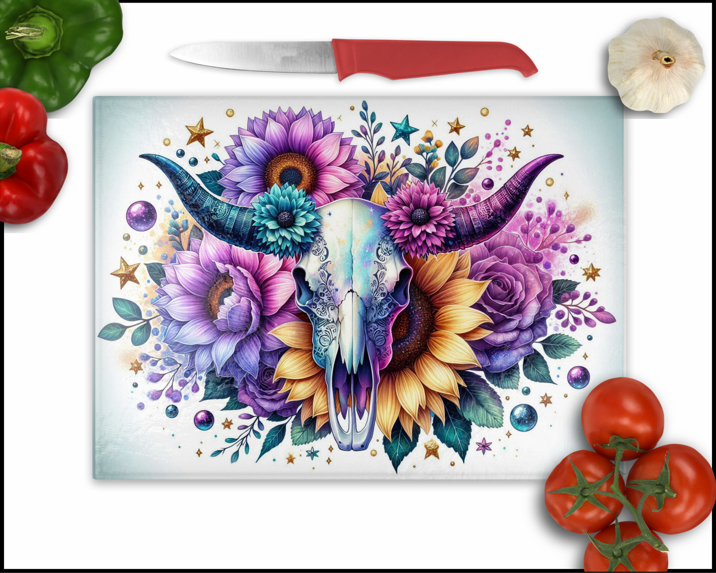 Bull Skull Sublimated Cutting Board (126)