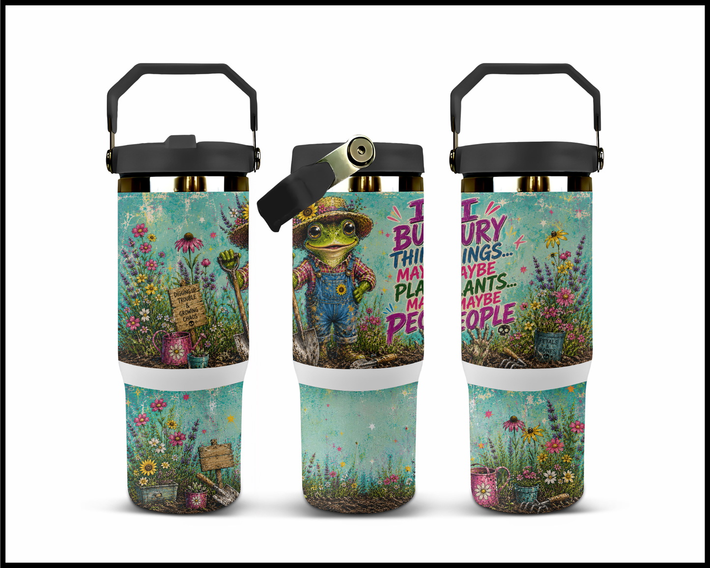 I Bury Things, Maybe Plants, Maybe People Big Guzzler Stainless Steel Tumbler (1301)