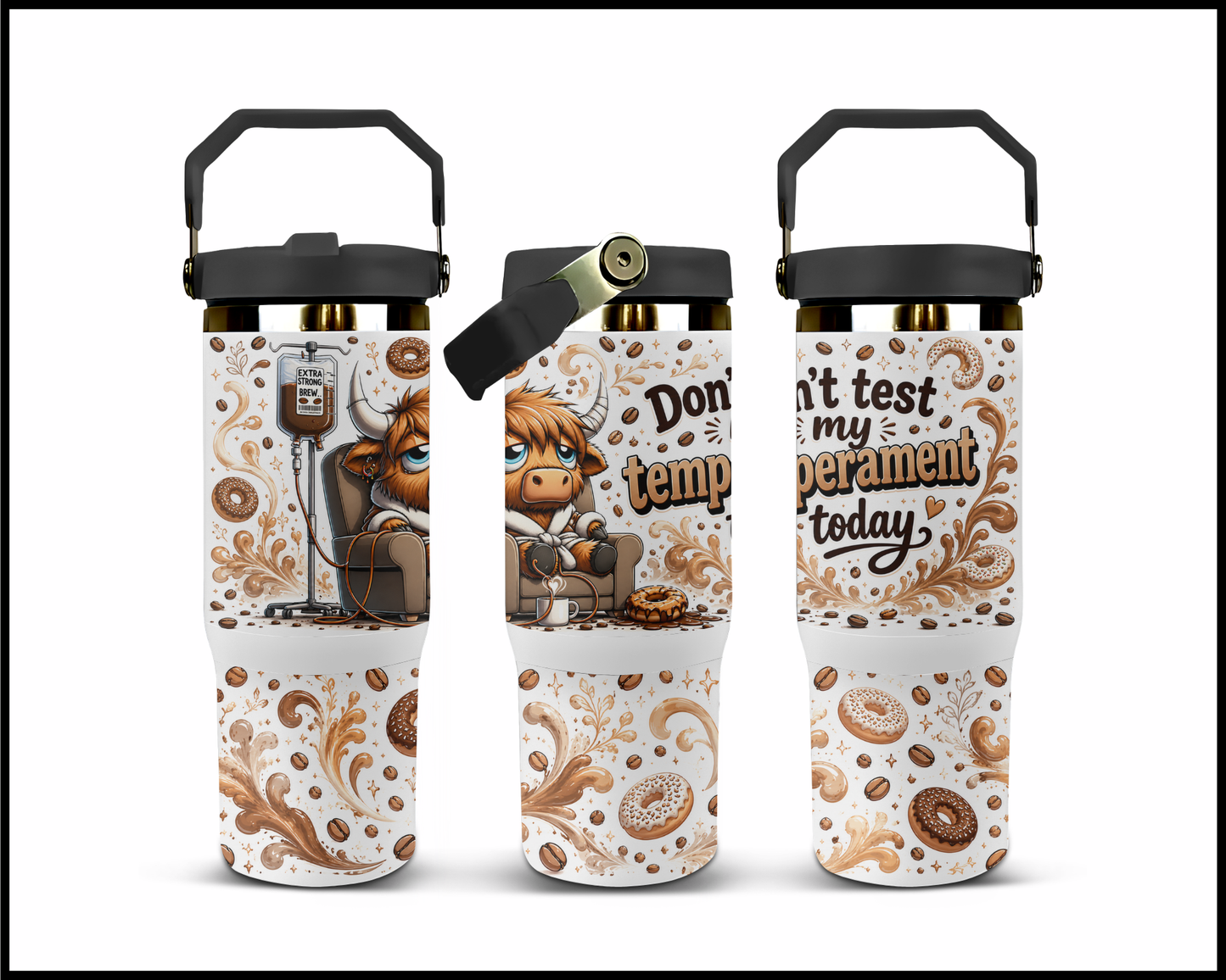 Dont Test My Temperament Today Big Guzzler Stainless Steel Tumbler (1383)