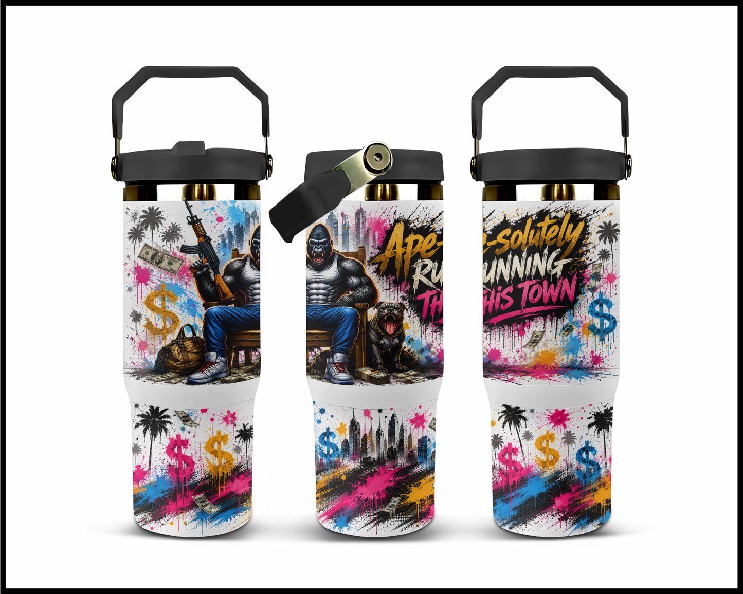 Ape-Solutely Running This Town Big Guzzler Stainless Steel Tumbler (1385)