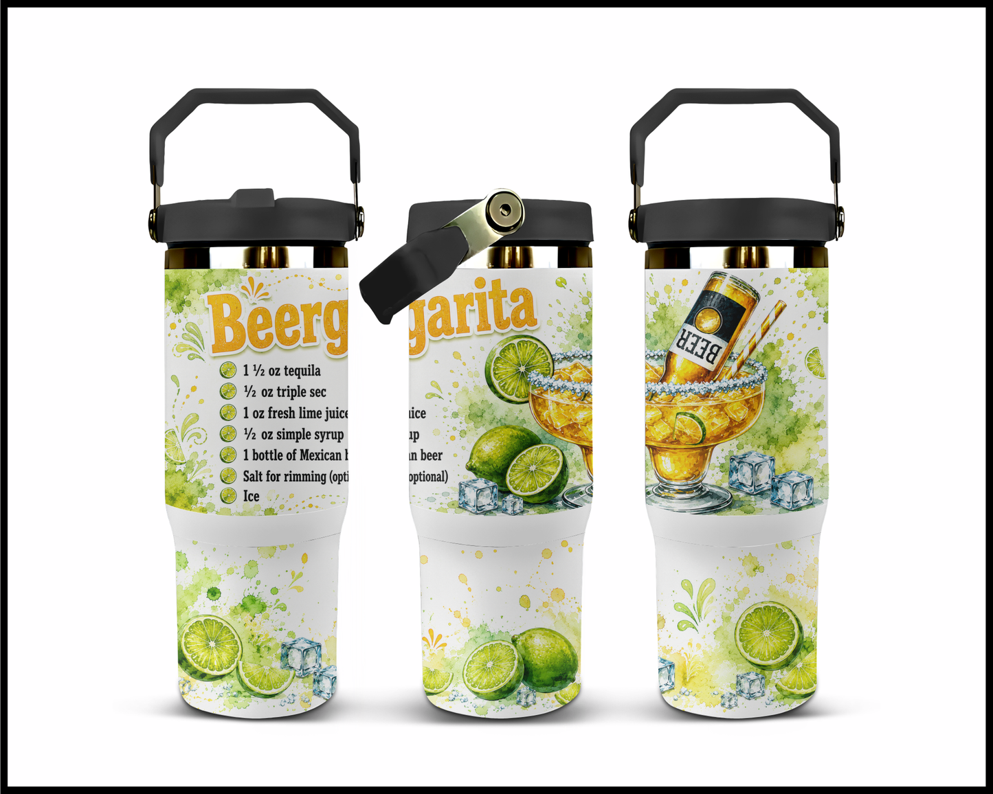 Happy Hour Recipes - Beergarita Big Guzzler Stainless Steel Tumbler (1400)