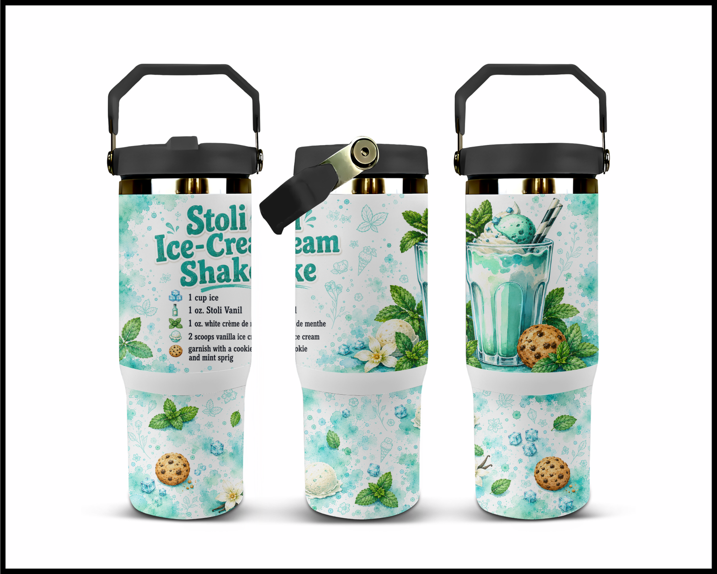 Happy Hour Recipes - Stoli Ice-Cream Shake Big Guzzler Stainless Steel Tumbler (1414)