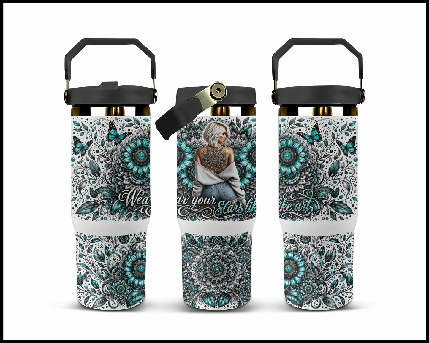 Wear Your Scars Like Art Stainless Steel Tumbler (1449)