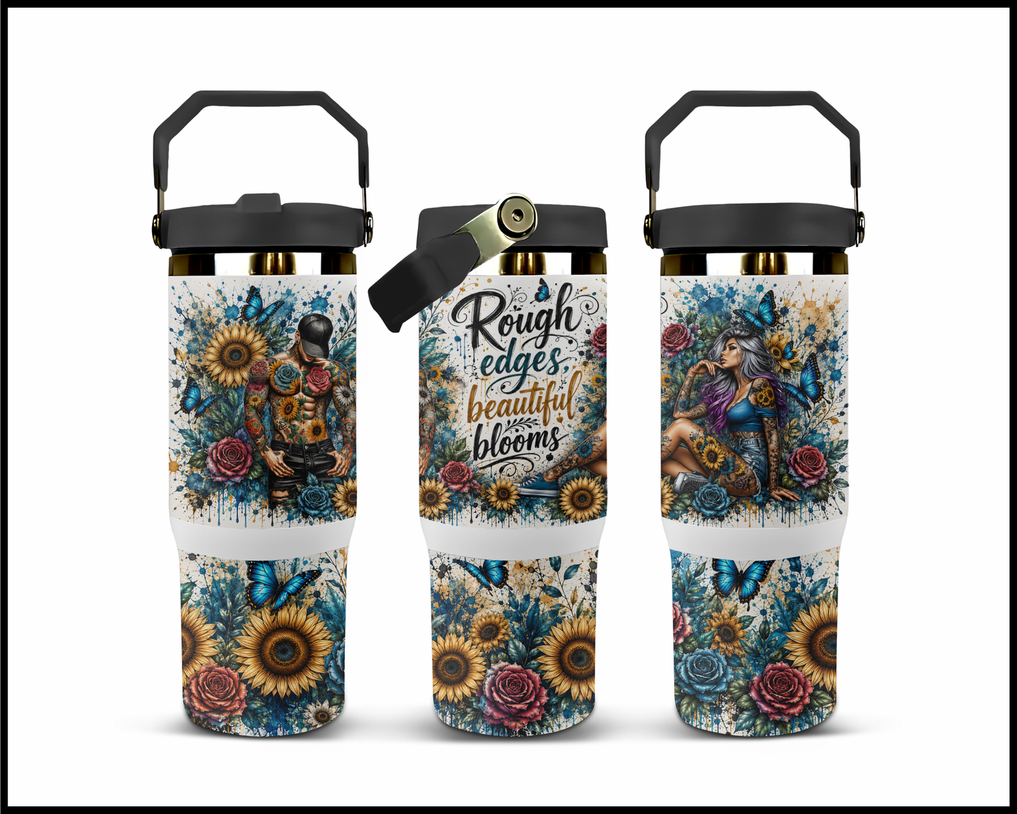 Rough Edges Beautiful Blooms Stainless Steel Tumbler (1460)