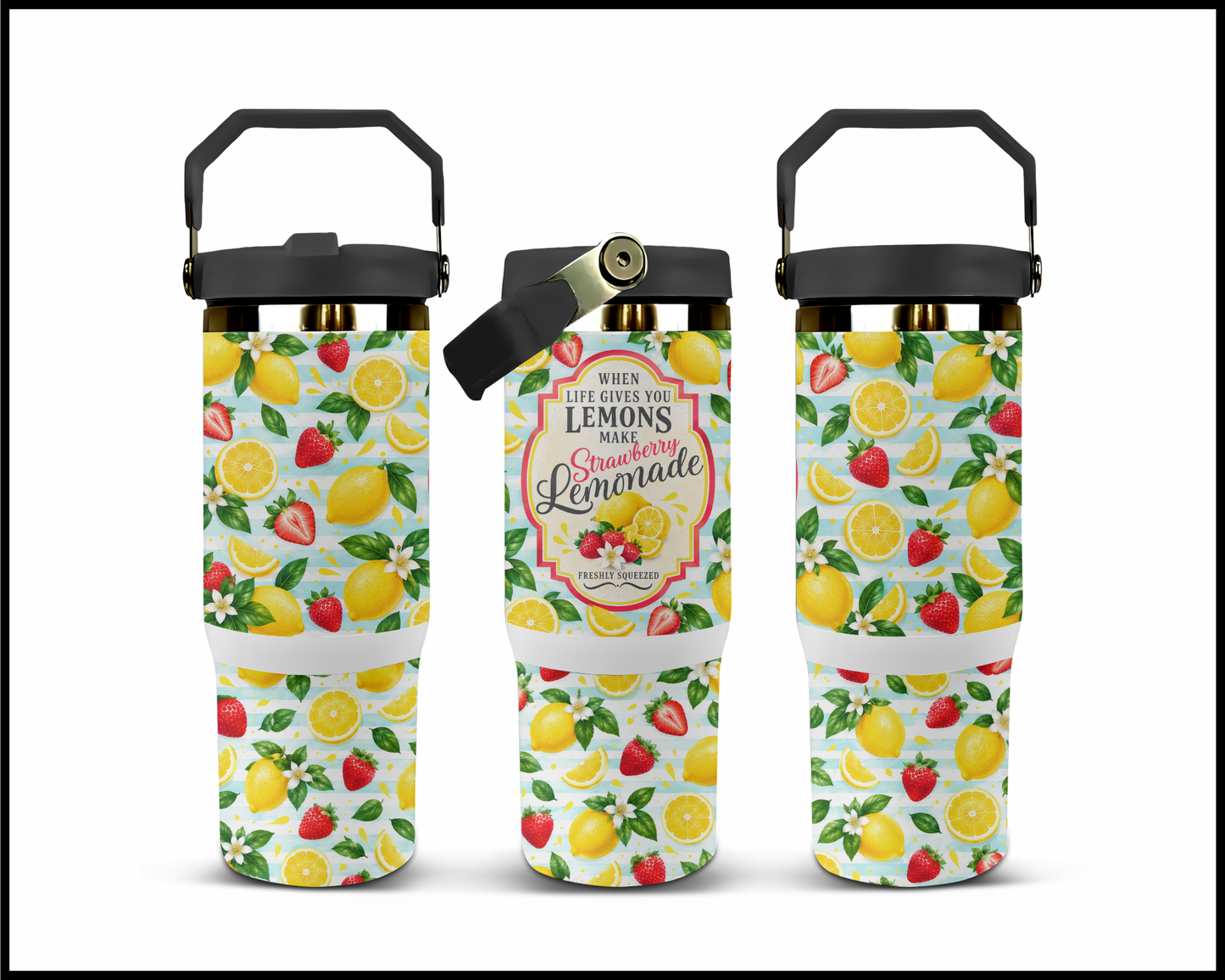 Make Strawberry Lemonade Stainless Steel Big Guzzler Tumbler (1538)