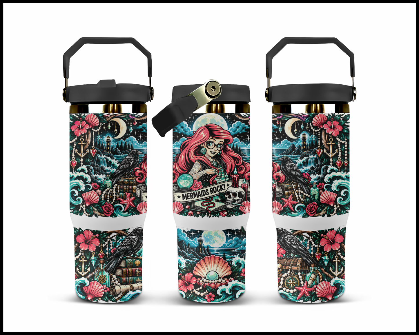 Mermaids Rock Stainless Steel Big Guzzler Tumbler (1628)