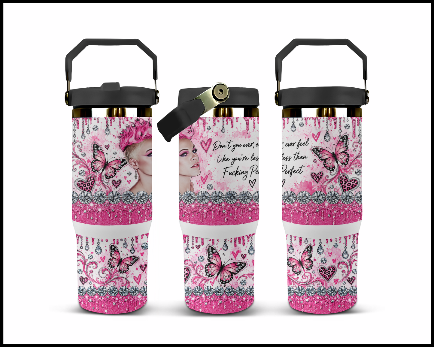 P!nk - Less Than Perfect! Stainless Steel Big Guzzler Tumbler (1657)