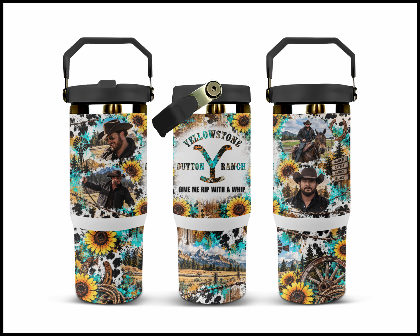 Yellowstone - Give Me Rip With a Whip Stainless Steel Big Guzzler Tumbler (1661)