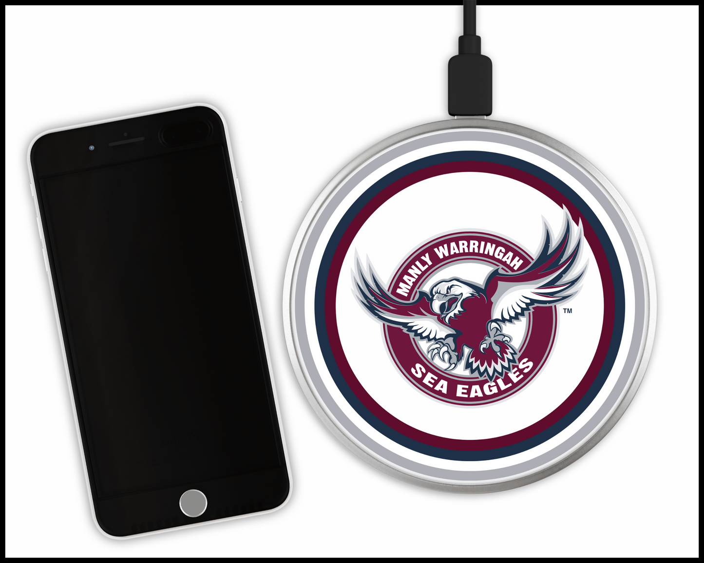 Manly Sea Eagles Sublimated Wireless Phone Charger (001)