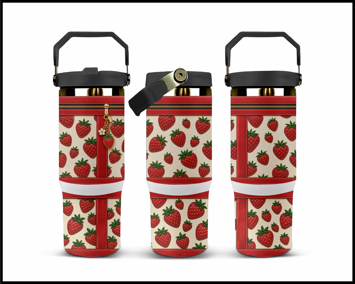 Strawberries Stainless Steel Big Guzzler Tumbler (1823)