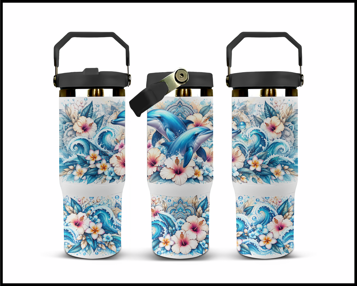 A Pod of Peaceful Petals Stainless Steel Big Guzzler Tumbler (1848)