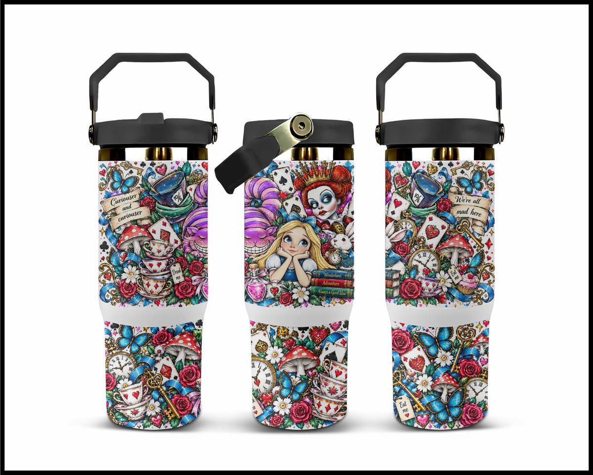 Alice In Wonderland Inspired Stainless Steel Big Guzzler Tumbler (1884)
