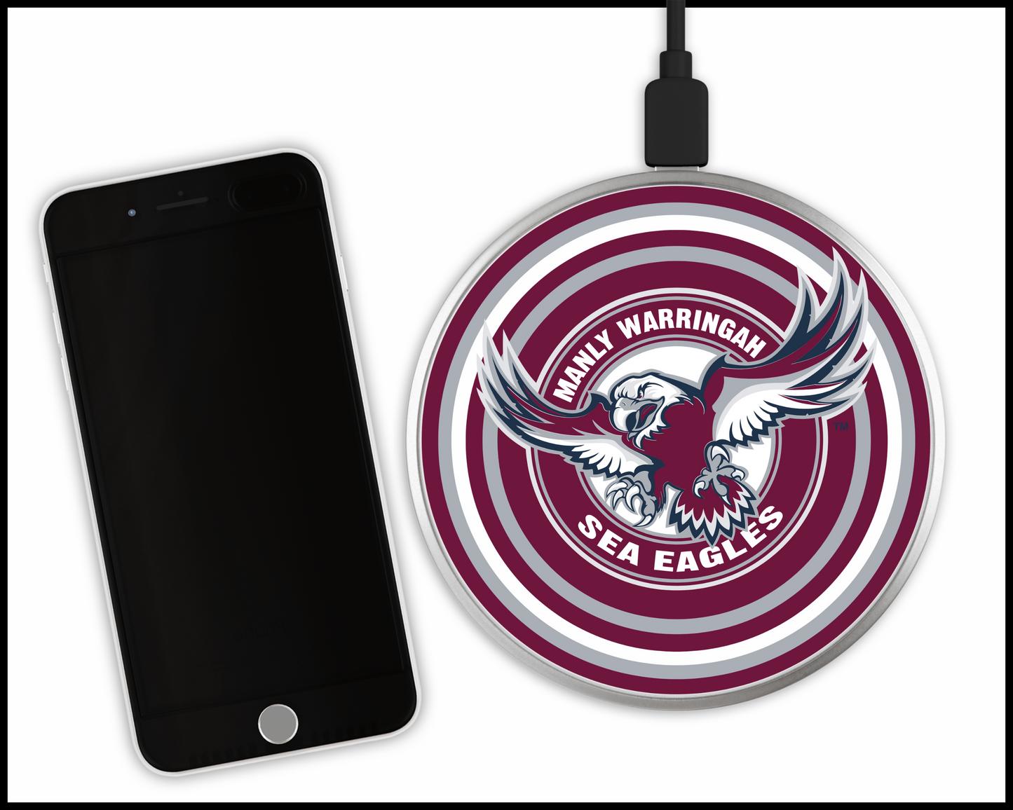 Manly Sea Eagles Sublimated Wireless Phone Charger (002)