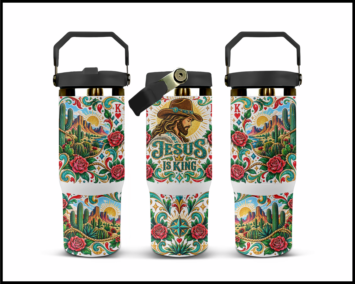 Jesus Is King Stainless Steel Big Guzzler Tumbler (1922)