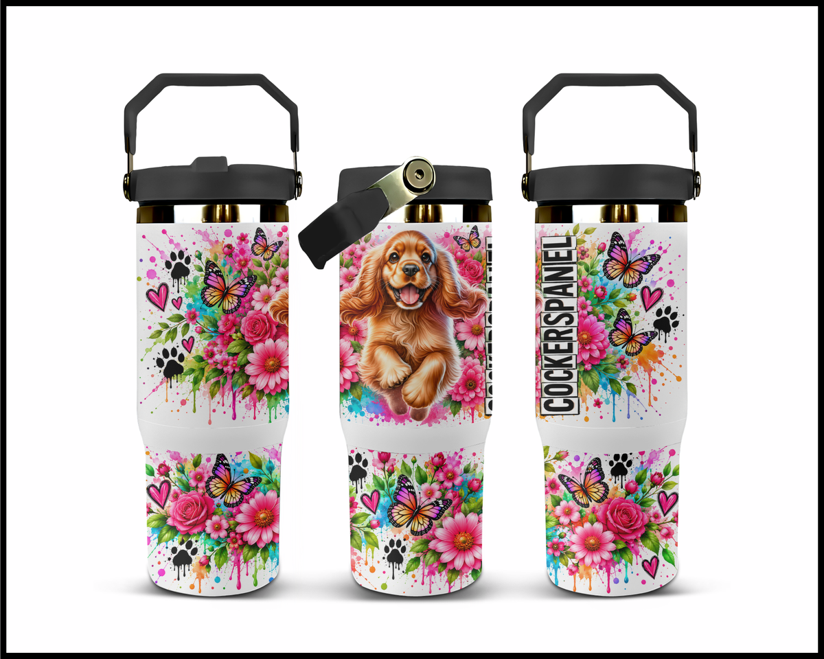 Blooming Cocker Spaniel Stainless Steel Big Guzzler Tumbler (1965)