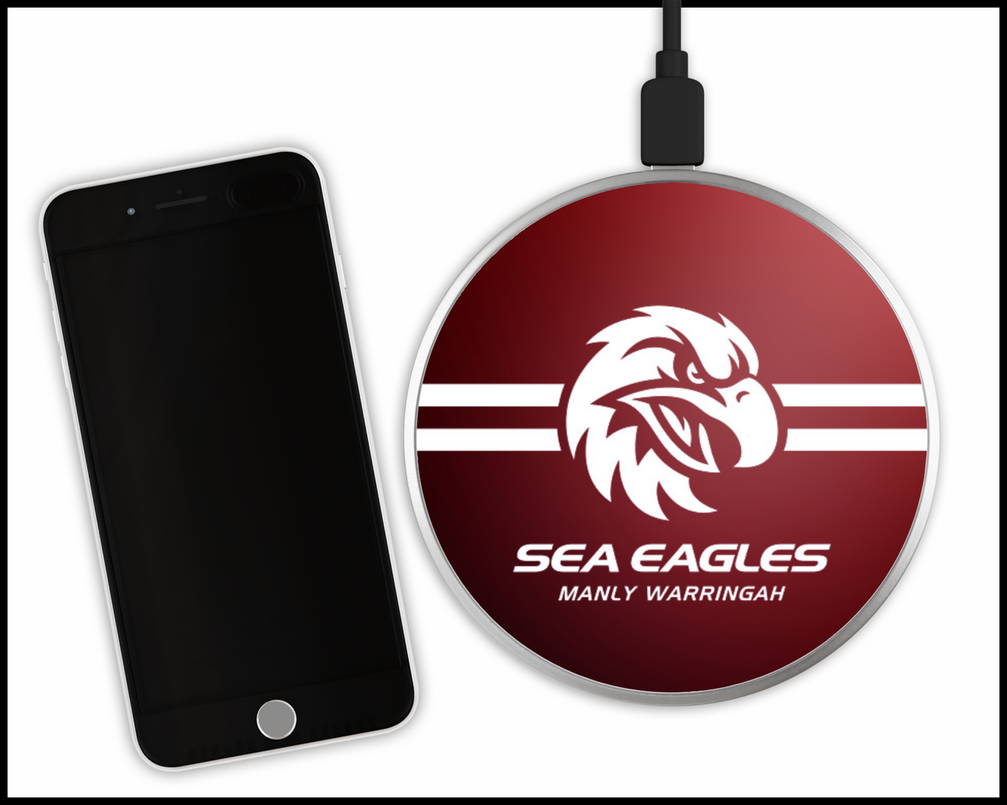 Manly Sea Eagles Sublimated Wireless Phone Charger (003)
