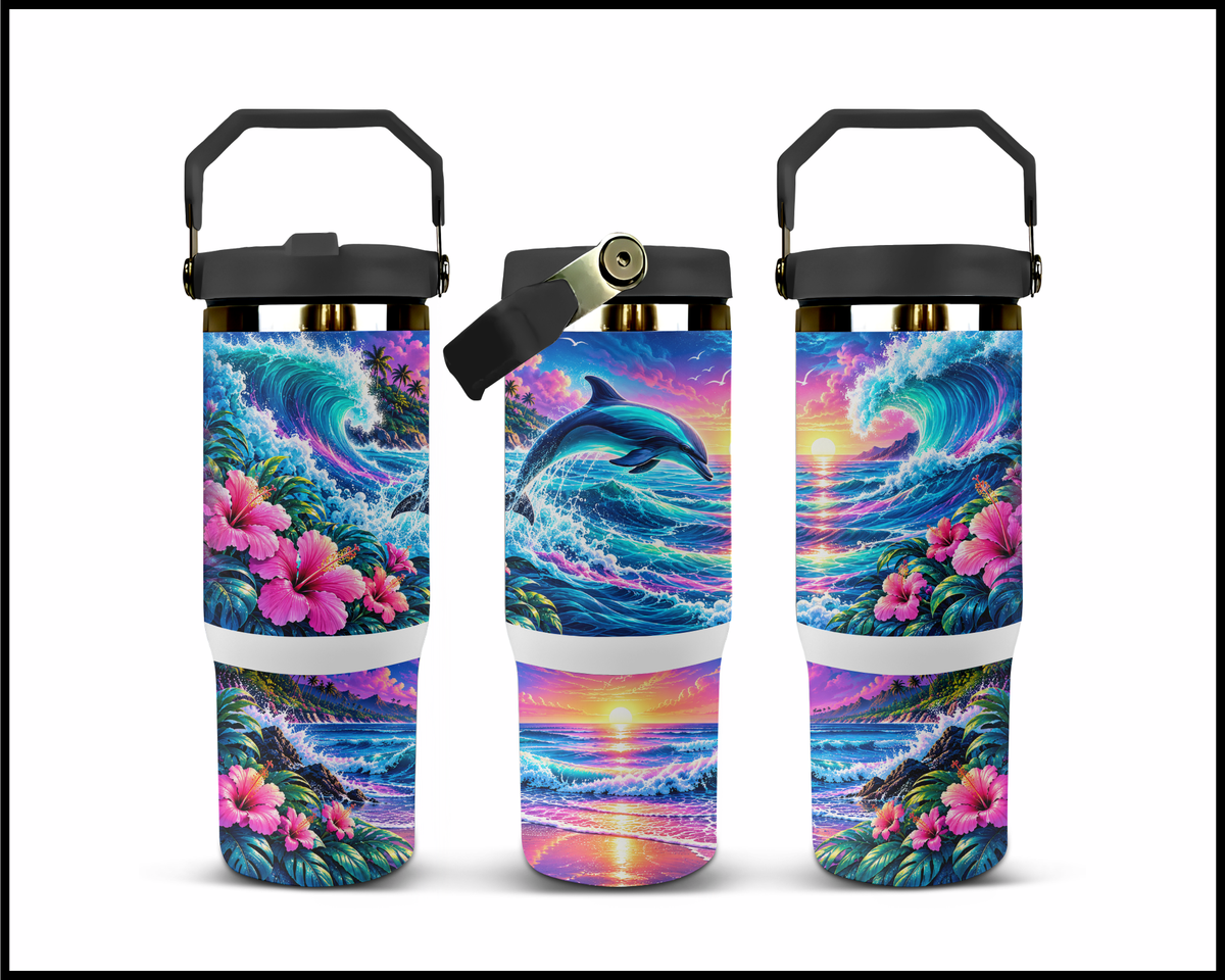 Neon Ocean Dream Stainless Steel Big Guzzler Tumbler (2004)
