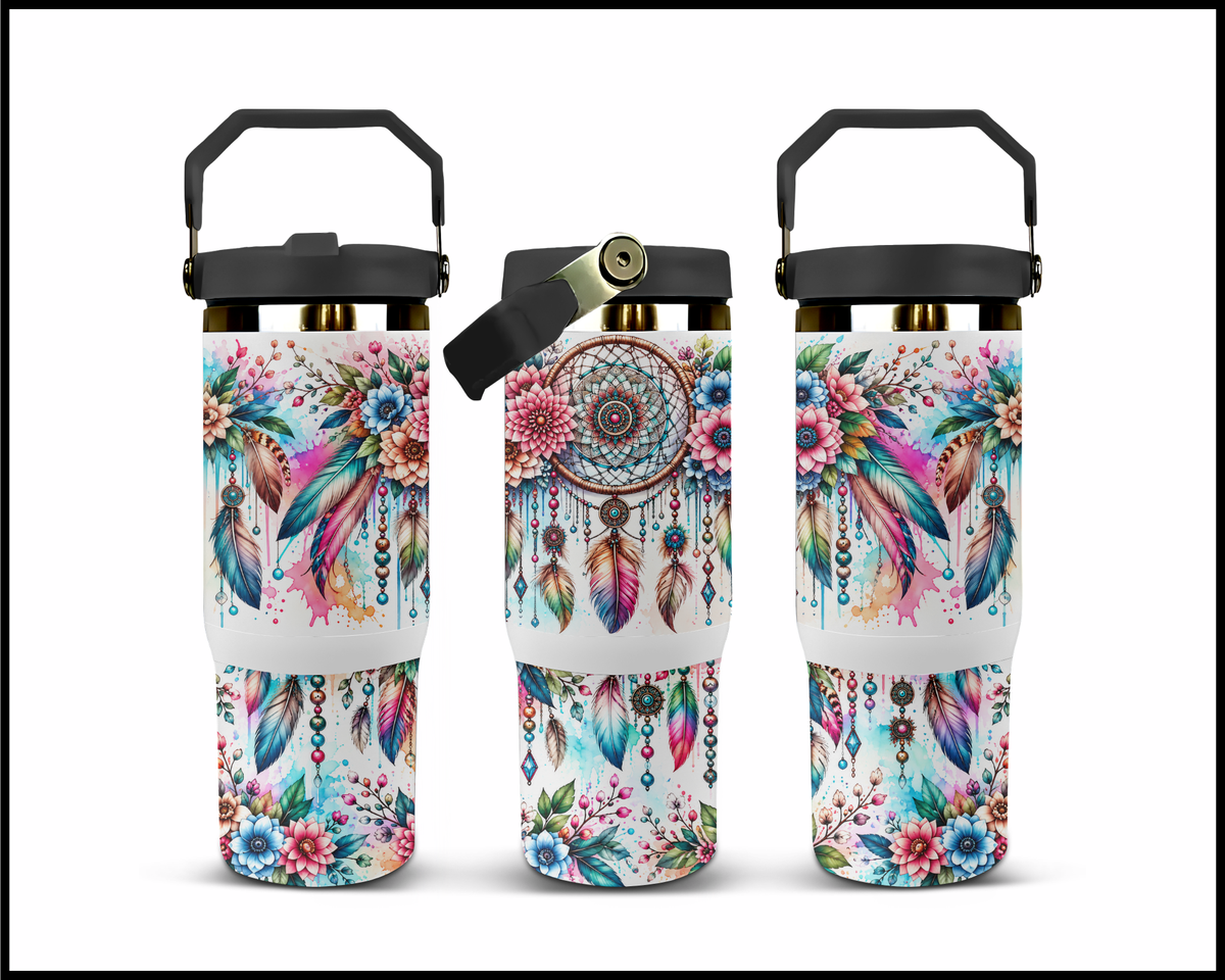 Boho Chic Floral Meadow Stainless Steel Big Guzzler Tumbler (2007)