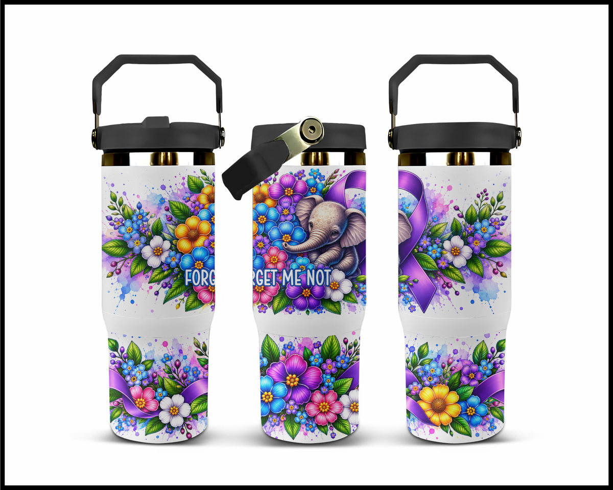 Forget Me Not (Alzheimer's disease and Dementia awareness) Stainless Steel Big Guzzler Tumbler (2010)