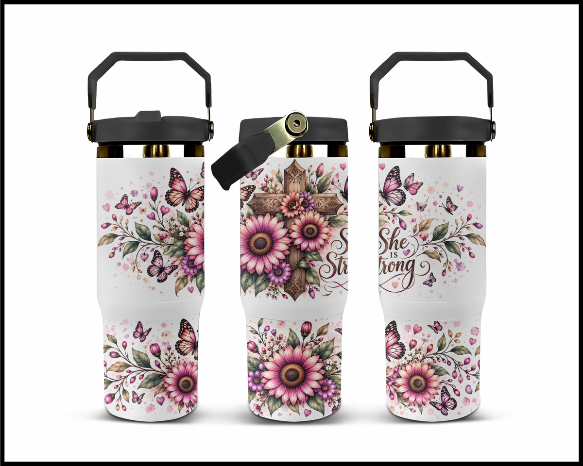 She Is Strong Stainless Steel Big Guzzler Tumbler (2022)