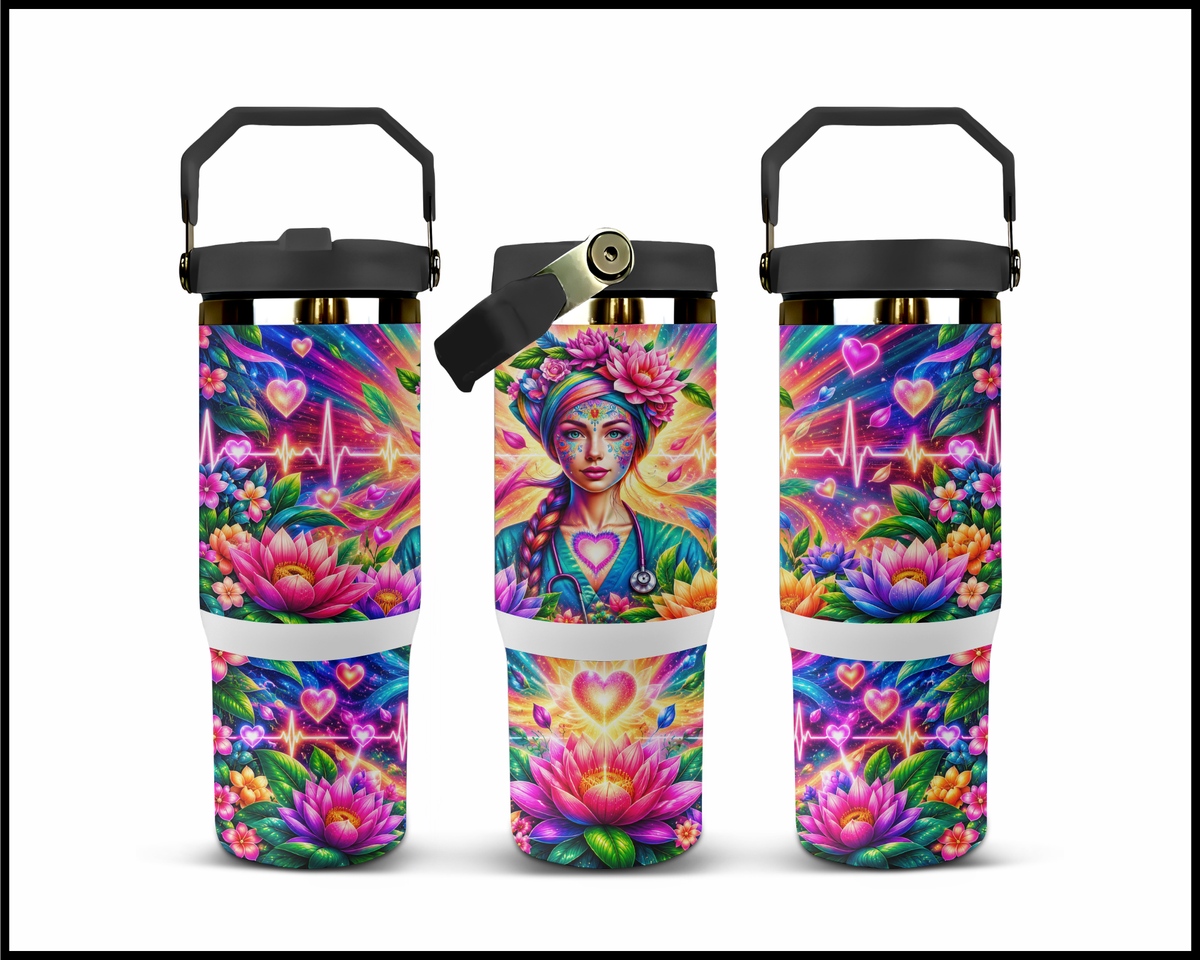 Sweet Lotus Nurse Stainless Steel Big Guzzler Tumbler (2037)