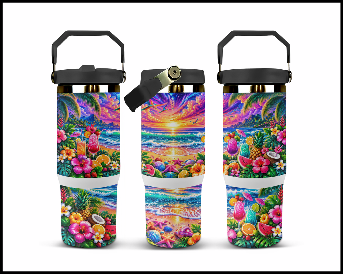 Feisty Beach Party Stainless Steel Big Guzzler Tumbler (2038)