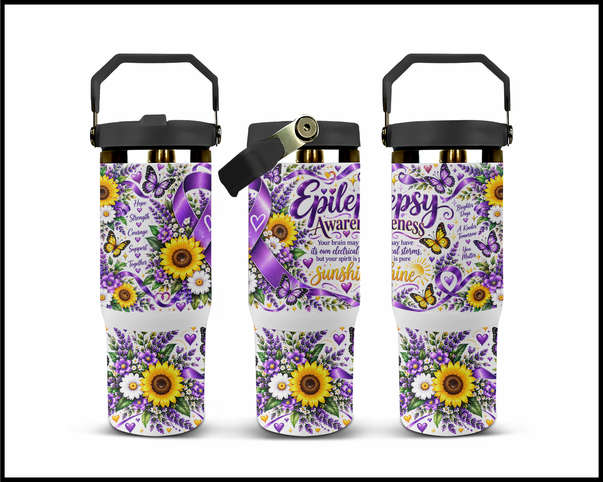 Epilepsy Awareness Stainless Steel Big Guzzler Tumbler (2070)