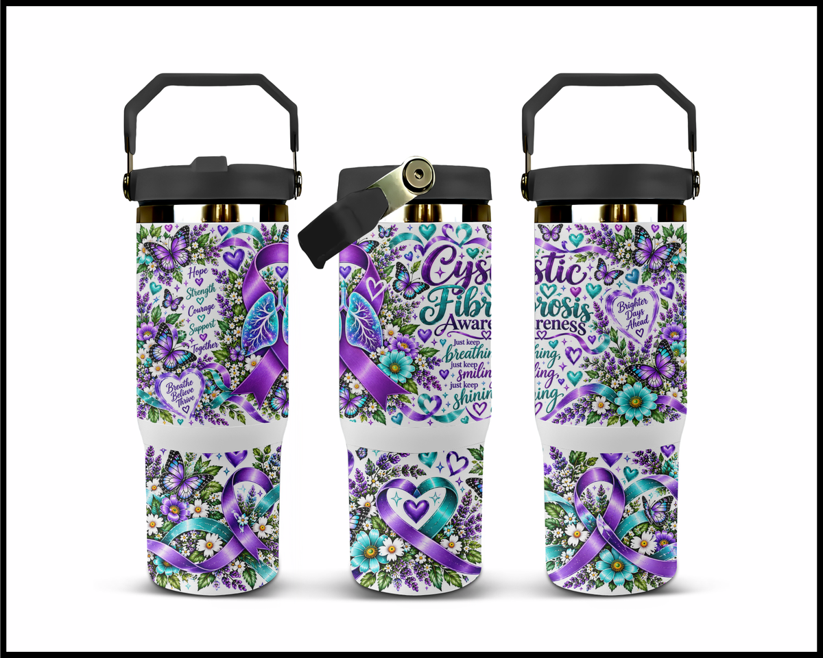 Cystic Fibrosis Awareness Stainless Steel Big Guzzler Tumbler (2071)
