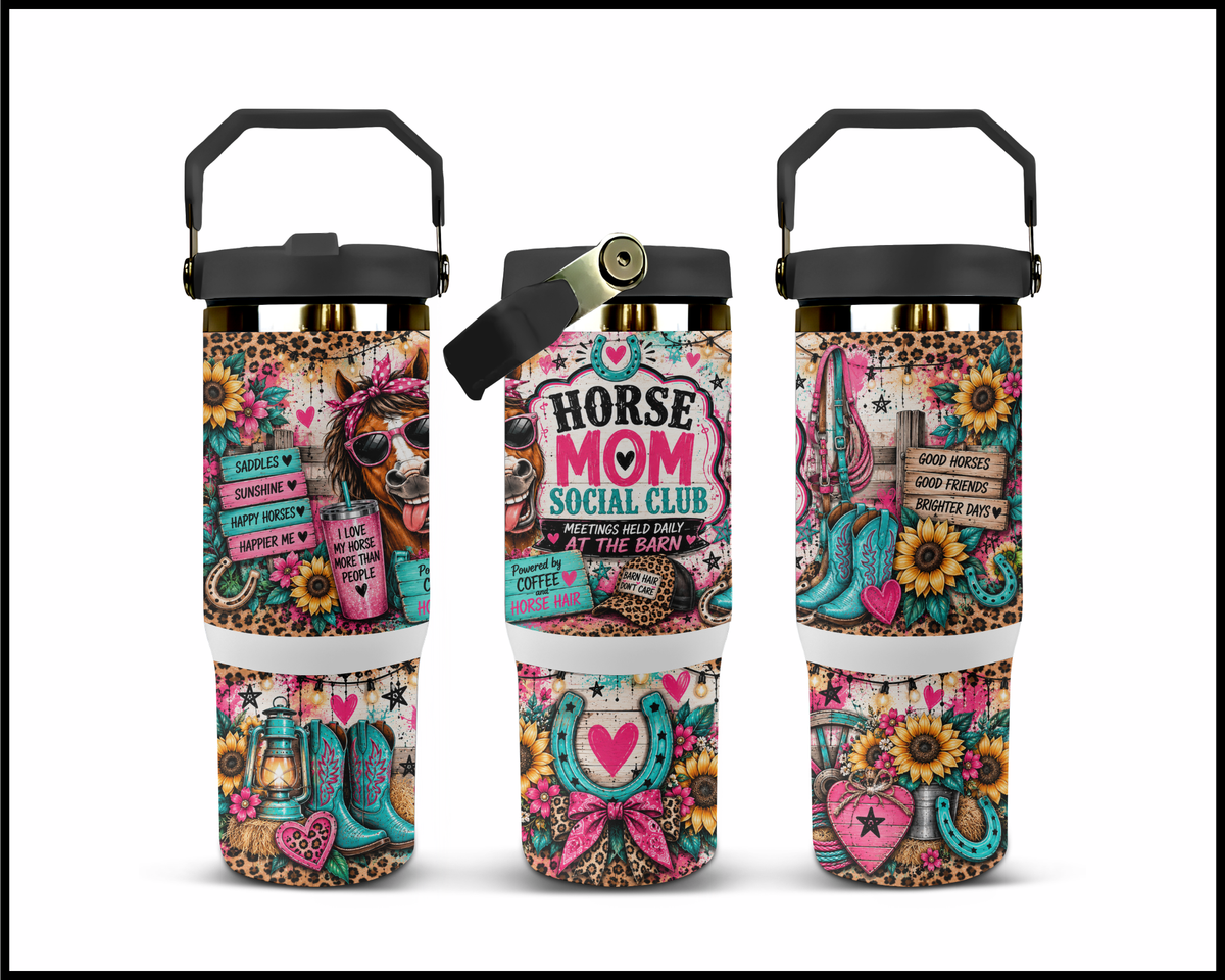 Horse Mom Social Club Stainless Steel Big Guzzler Tumbler (2088)