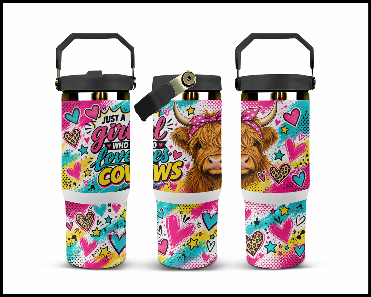 Just A Girl Who Loves Cows Stainless Steel Big Guzzler Tumbler (2090)
