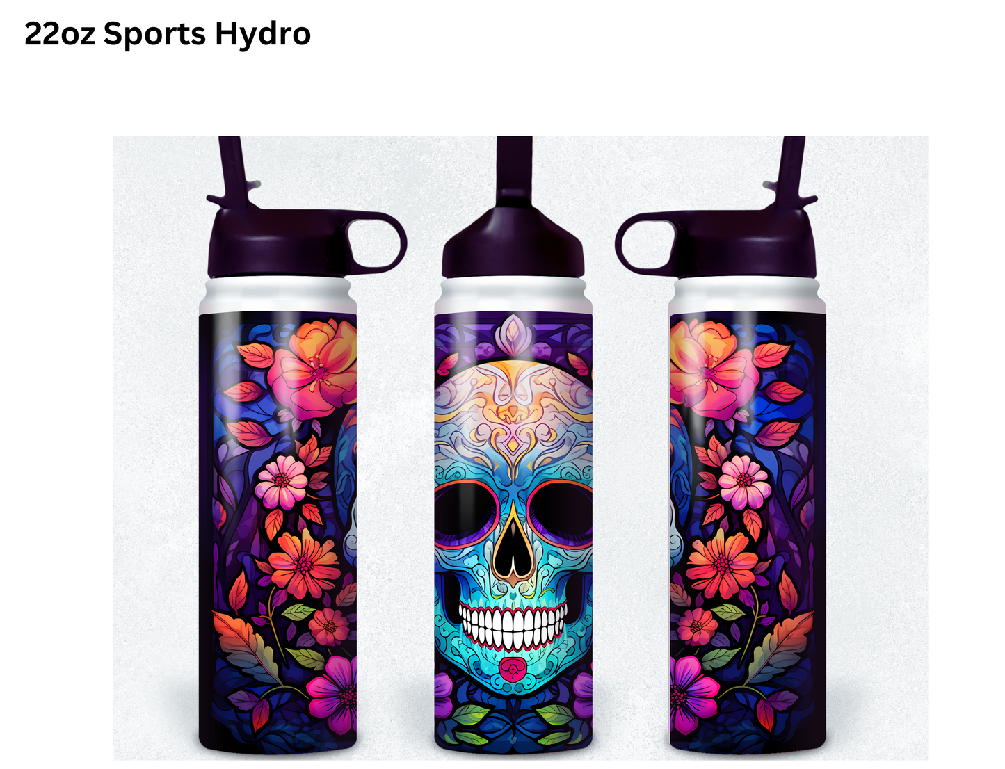 Black Eyed Candy Skull Tumbler