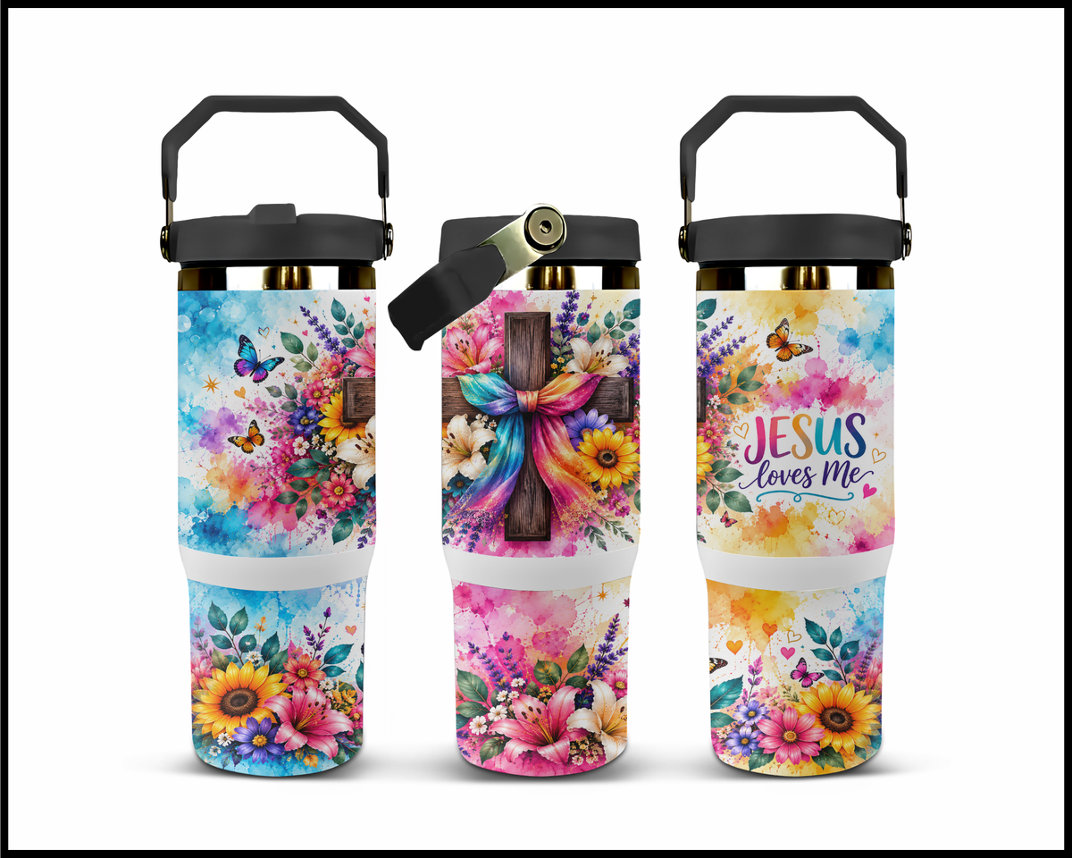 Jesus Loves Me Stainless Steel Big Guzzler Tumbler (2117)