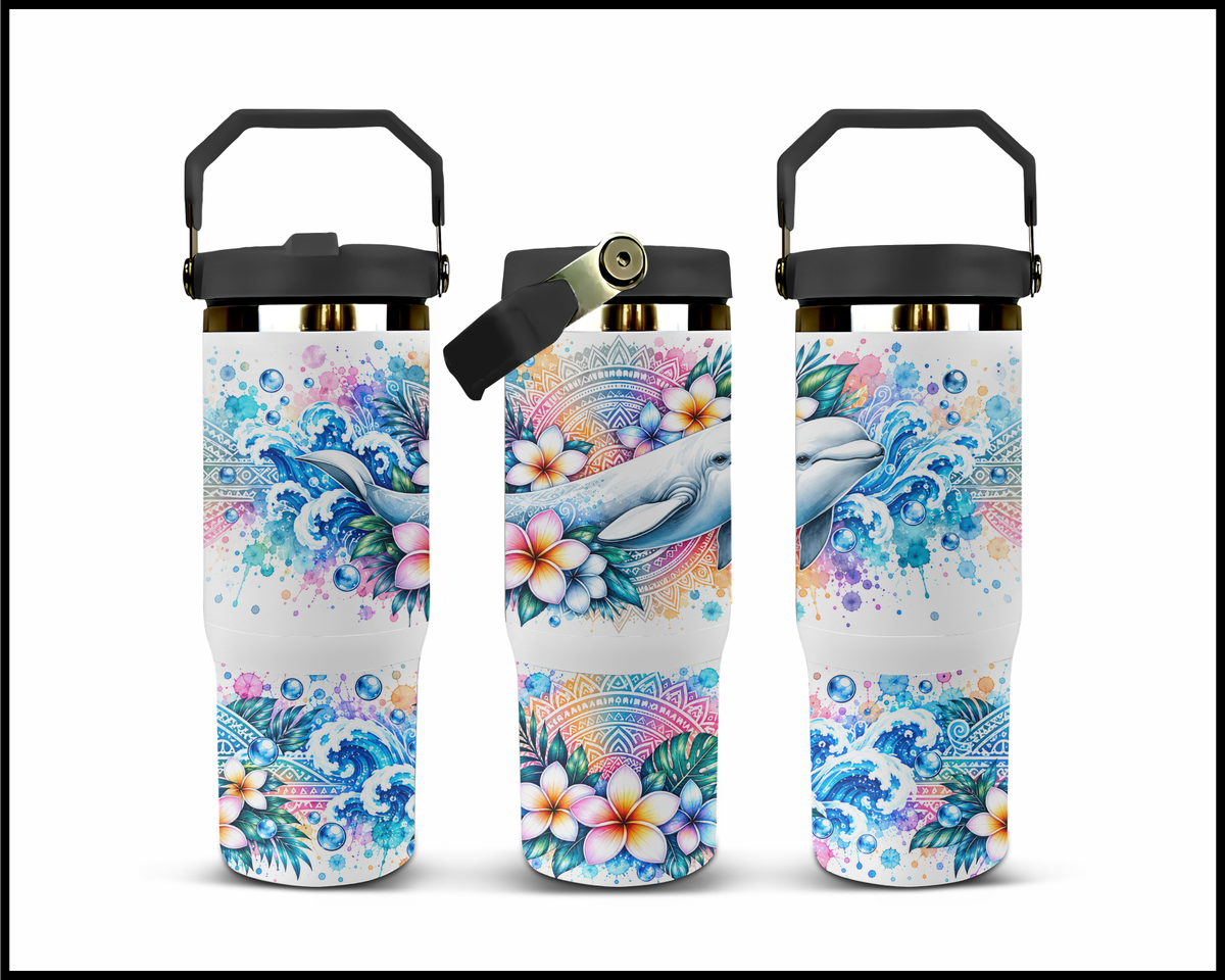 Rainbow Wave Rider Stainless Steel Big Guzzler Tumbler (2132)