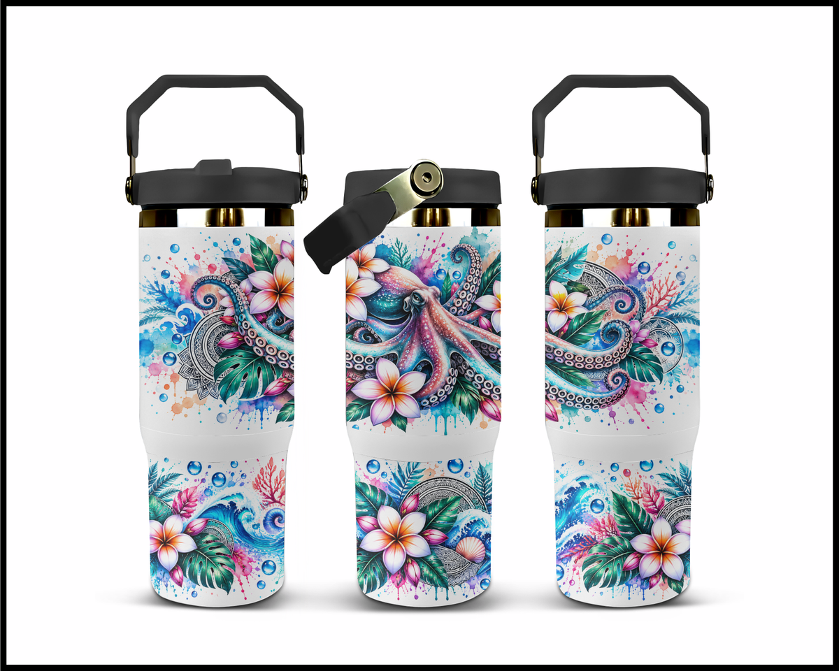 Floral Reef Rider Stainless Steel Big Guzzler Tumbler (2138)