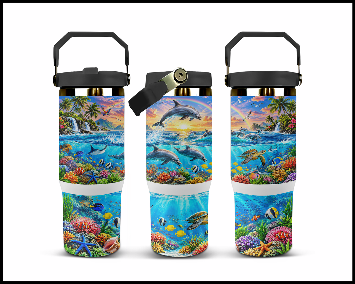 Dolphin Dance Stainless Steel Big Guzzler Tumbler (2153)