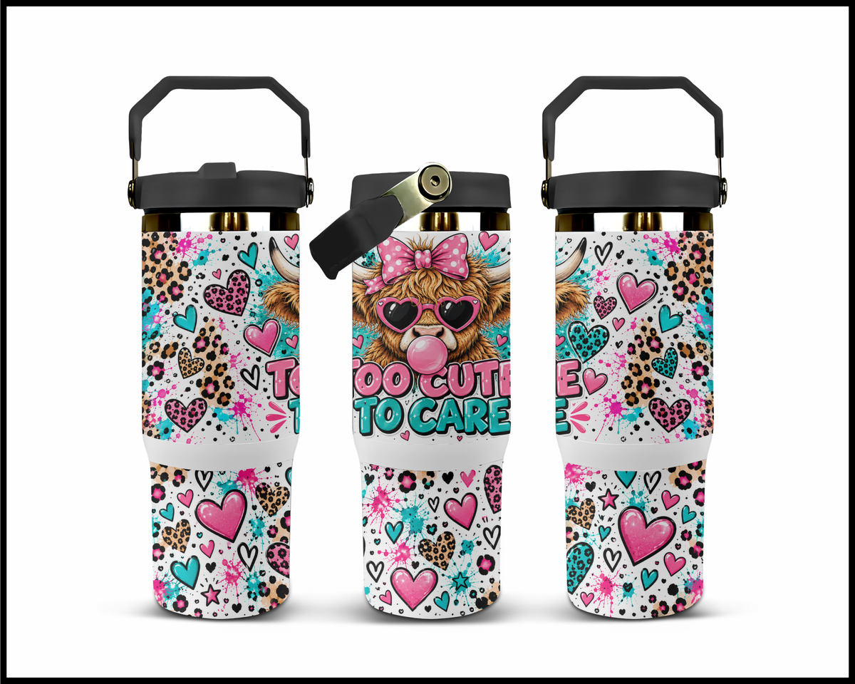 Too Cute To Care Stainless Steel Big Guzzler Tumbler (2210)