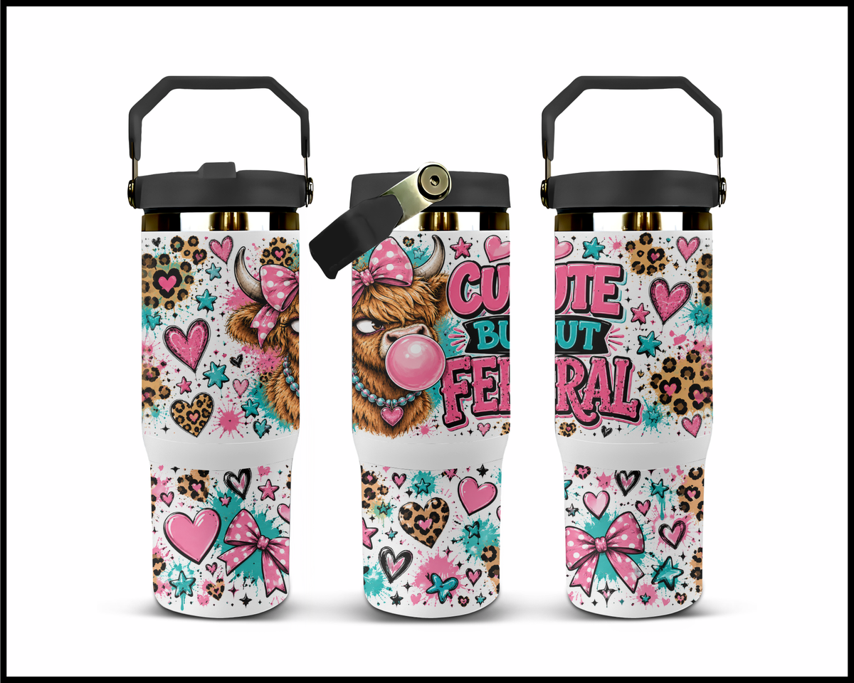 Cute But Feral Stainless Steel Big Guzzler Tumbler (2217)