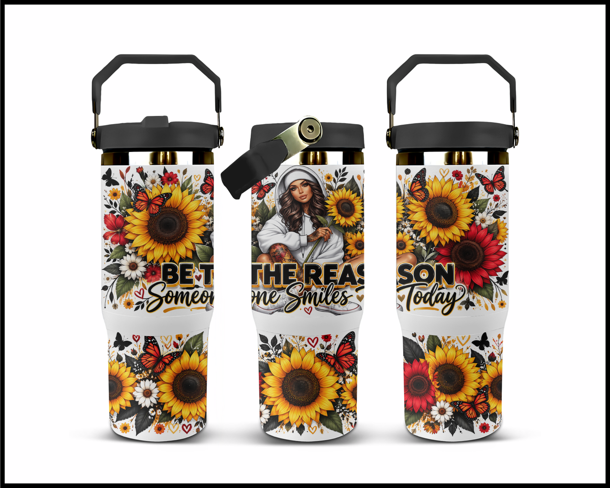 Be The Reason Someone Smiles Today Stainless Steel Big Guzzler Tumbler (2256)